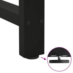 Berkfield Dining Table Legs Black 2 Pcs 100X(72-73) Cm Steel - thumbnail 9