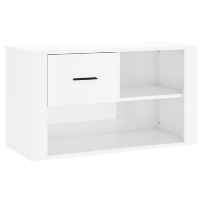 Berkfield Elegant Shoe Cabinet High Gloss White 80X35X45 Cm Engineered Wood - image 1