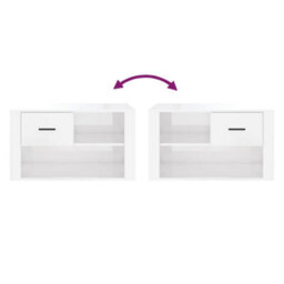 Berkfield Elegant Shoe Cabinet High Gloss White 80X35X45 Cm Engineered Wood - thumbnail 7