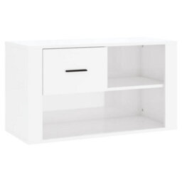 Berkfield Elegant Shoe Cabinet High Gloss White 80X35X45 Cm Engineered Wood - thumbnail 1