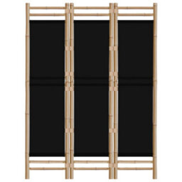 Vidaxl Folding 3-Panel Room Divider 120 Cm Bamboo And Canvas - thumbnail 4