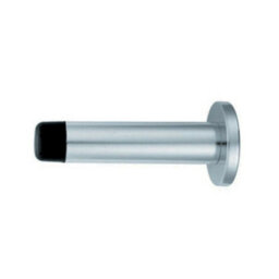 2X Wall Mounted Doorstop Cylinder On Round Rose 72 X 16mm Polished Aluminium - thumbnail 2
