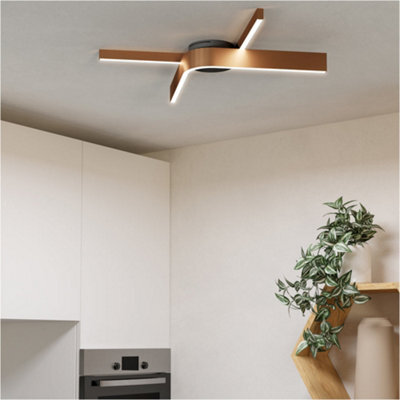 Loops Stylish Modern Bronze And Black Semi-Flush Ceiling Light For Indoor Spaces - image 1