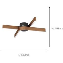 Loops Stylish Modern Bronze And Black Semi-Flush Ceiling Light For Indoor Spaces - thumbnail 4