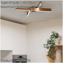 Loops Stylish Modern Bronze And Black Semi-Flush Ceiling Light For Indoor Spaces - thumbnail 2