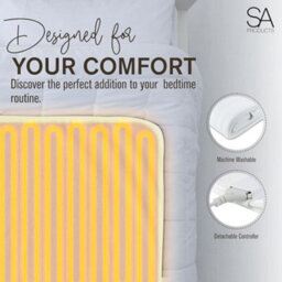 Sa Products King Electric Heated Blanket, Detachable Remote & 3 Heat Settings - Machine Washable Heated Blankets (137X135Cm) - thumbnail 4