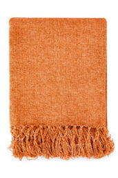 Camilla Collection Chenille Throw In Burnt Orange - thumbnail 1