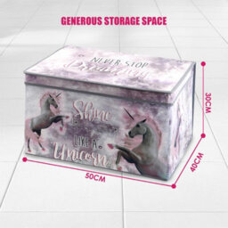 GEEZY The Magic Toy Shop Toy Storage Box Large Collapsible Folding Jumbo Kids Toy Chest Unicorn Design - thumbnail 5