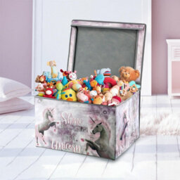 GEEZY The Magic Toy Shop Toy Storage Box Large Collapsible Folding Jumbo Kids Toy Chest Unicorn Design - thumbnail 6