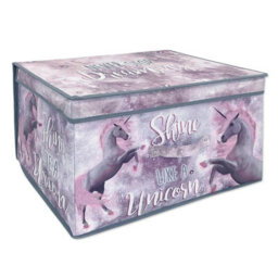 GEEZY The Magic Toy Shop Toy Storage Box Large Collapsible Folding Jumbo Kids Toy Chest Unicorn Design - thumbnail 1