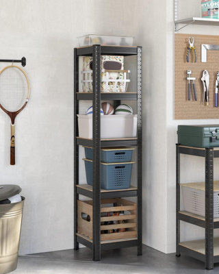 Songmics Shelving Unit, Industrial, Adjustable Storage Shelves, For Living Room, Kitchen, Garage, Greige And Black - image 1