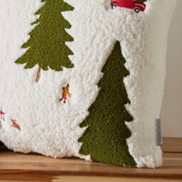 Catherine Lansfield Cosy Boucle Christmas Tree Cushion Neutral - thumbnail 3