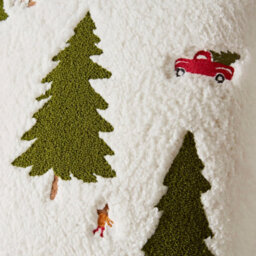 Catherine Lansfield Cosy Boucle Christmas Tree Cushion Neutral - thumbnail 2
