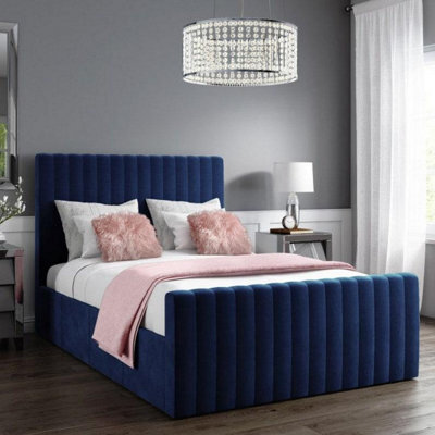 Stratus Interiors Roma Tubular Head And Foot Bed Frame Optional Gas Lift Storage - Steel Plush - Single - Metal Gaslift