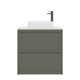 Royal Bathrooms Royal Bathroom Elmore 800mm Matt Green Freestanding Countertop Bathroom Vanity Unit 2 Drawer With Lyon Basin - thumbnail 7