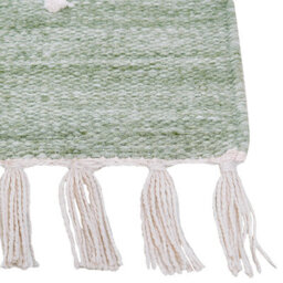 Wyld And Coco Area Handwoven Rug Light Green 80 X 150 Cm Rectangular With Tassels - thumbnail 5