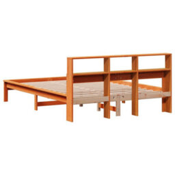 Berkfield Bookcase Bed Without Mattress Wax Brown 120X190 Cm Small Double Solid Wood Pine - thumbnail 6