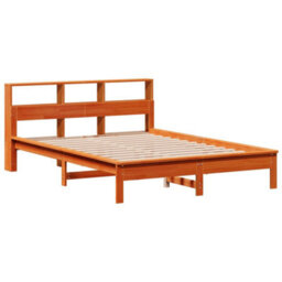 Berkfield Bookcase Bed Without Mattress Wax Brown 120X190 Cm Small Double Solid Wood Pine - thumbnail 3