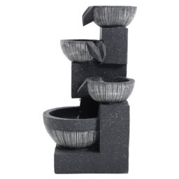 Breeins Outdoor Solar Powered Cascading Water Feature Garden Layered Led Fountain Outdoor Ornament Statue Fountain 46.5 Cm H - thumbnail 4