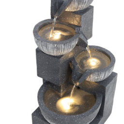 Breeins Outdoor Solar Powered Cascading Water Feature Garden Layered Led Fountain Outdoor Ornament Statue Fountain 46.5 Cm H - thumbnail 5