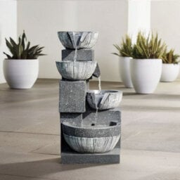 Breeins Outdoor Solar Powered Cascading Water Feature Garden Layered Led Fountain Outdoor Ornament Statue Fountain 46.5 Cm H - thumbnail 1