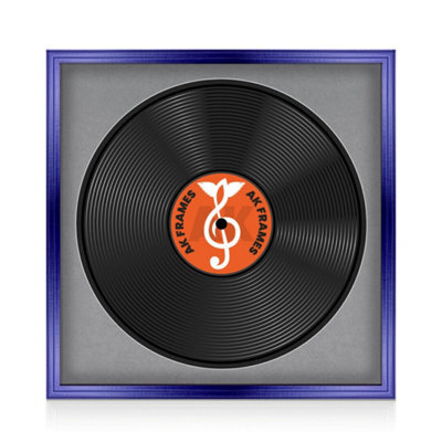 "16X16"" Purple Classic Vinyl Record Frame With Mid Grey Mount For 12 Inch Lp Disc - Ak Frames" - image 1