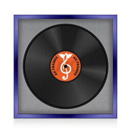 "16X16"" Purple Classic Vinyl Record Frame With Mid Grey Mount For 12 Inch Lp Disc - Ak Frames" - thumbnail 1