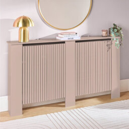 Ohs Ribbed Large Radiator Cover Slatted Engineered Wood - Natural - thumbnail 1