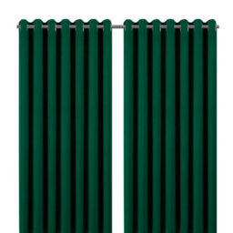 GoodHome Valgreta Dark Green Velvet Lined Eyelet Curtain (W)22.8Cm (L)22.8Cm, Pair