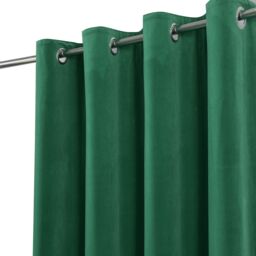 GoodHome Valgreta Dark Green Velvet Lined Eyelet Curtain (W)22.8Cm (L)22.8Cm, Pair - thumbnail 6
