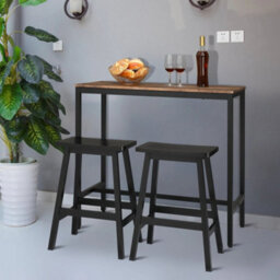 Bar Stool Set Of 2 Pine Wood Saddle Shaped Kitchen Dining Stools - thumbnail 6