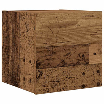 Berkfield Classic Wall Mounted Tv Cabinet Old Wood 30.5X30X30 Cm - image 1