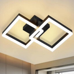 Modern Led Flush Mount Ceiling Light Black Square 3 Color Lights 24W - thumbnail 4