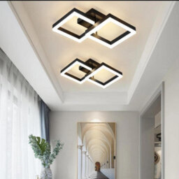 Modern Led Flush Mount Ceiling Light Black Square 3 Color Lights 24W - thumbnail 5