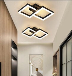 Modern Led Flush Mount Ceiling Light Black Square 3 Color Lights 24W - thumbnail 3