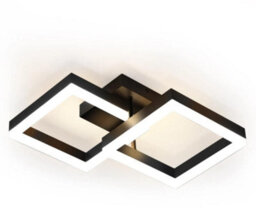 Modern Led Flush Mount Ceiling Light Black Square 3 Color Lights 24W - thumbnail 1