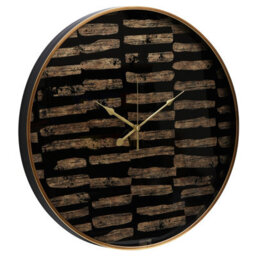 Orsina Modern Black And Gold Wall Clock, Agate Effect Glass Clock With Artistic Brushstroke Dial, Wall Clock - thumbnail 5
