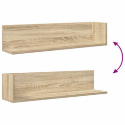 Berkfield Wall Shelves 2 Pcs Sonoma Oak 75X16.5X16.5 Cm Engineered Wood - thumbnail 8