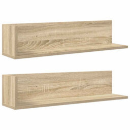 Berkfield Wall Shelves 2 Pcs Sonoma Oak 75X16.5X16.5 Cm Engineered Wood - thumbnail 2