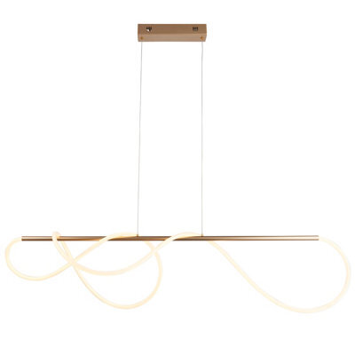 Anson Lighting Lande 1Lt Integrated Led Satin Gold Paint & White Silicone Ceiling Pendant