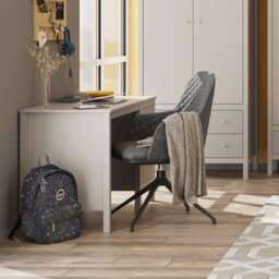 Heze Furniture Kleo Modern Desk With Storage - Taupe - thumbnail 2
