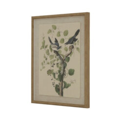 Flora  &  Fauna  Collection  Shrikes  On  Linen  In  Beaded  Frame - thumbnail 1
