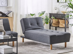 Beliani Chaise Longue Alsten Fabric Grey - thumbnail 2