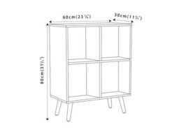 Urbn-Living Urbnliving 80Cm Height White 4 Cube With Oak 2 Wooden Door Bookcase With Pine Legs Shelves - thumbnail 3