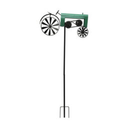 Garden Sanctuary Green Vintage Outdoor Metal Wind Spinner With Ground Spike - thumbnail 1
