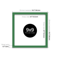 9X9 Green Picture Frame (22.9 X 22.9Cm) Poster, Photo, Artwork, Gallery Wall Or Print - thumbnail 3