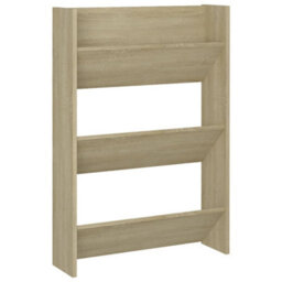 Berkfield Modern Wall Shoe Cabinets 2 Pcs  Sonoma Oak 60X18X90 Cm Engineered Wood - thumbnail 5
