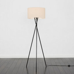 Valuelights Camden Black Tripod Floor Lamp With Cream Shade And Bulb - thumbnail 4