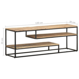 Berkfield Tv Cabinet 130X30X45 Cm Rough Mango Wood - thumbnail 8