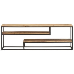 Berkfield Tv Cabinet 130X30X45 Cm Rough Mango Wood - thumbnail 2